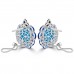 9.71 ct Oval Shaped Turquoise, Tanzanite and Black Diamond Earrings in 14 kt White Gold 9.71 ct Oval Shaped Turquoise, Tanzanite and Black Diamond Earrings in 14 kt White Gold
